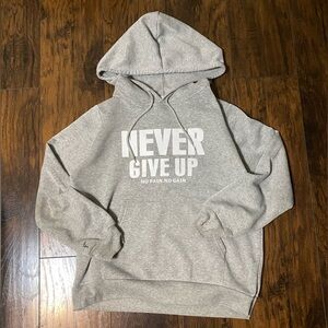 Gray Hoodie with Motivational Print